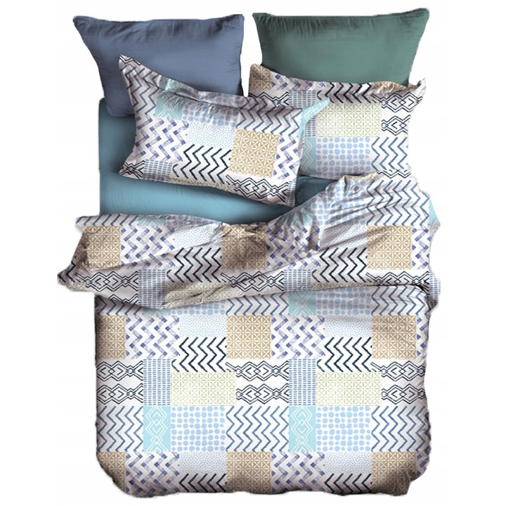 Cuvertura pentru pat Yes Home 220x240cm + 2 posha 40x40cm, design modern, multicolor, set