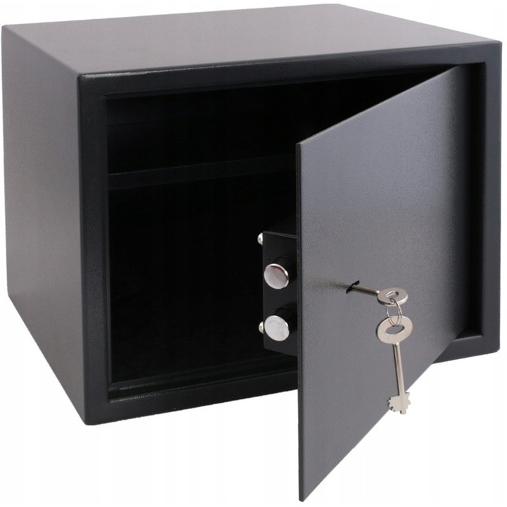 Seif mecanic grafit 38x30x30cm, 11.5kg, 4 chei, 4 colturi de montaj