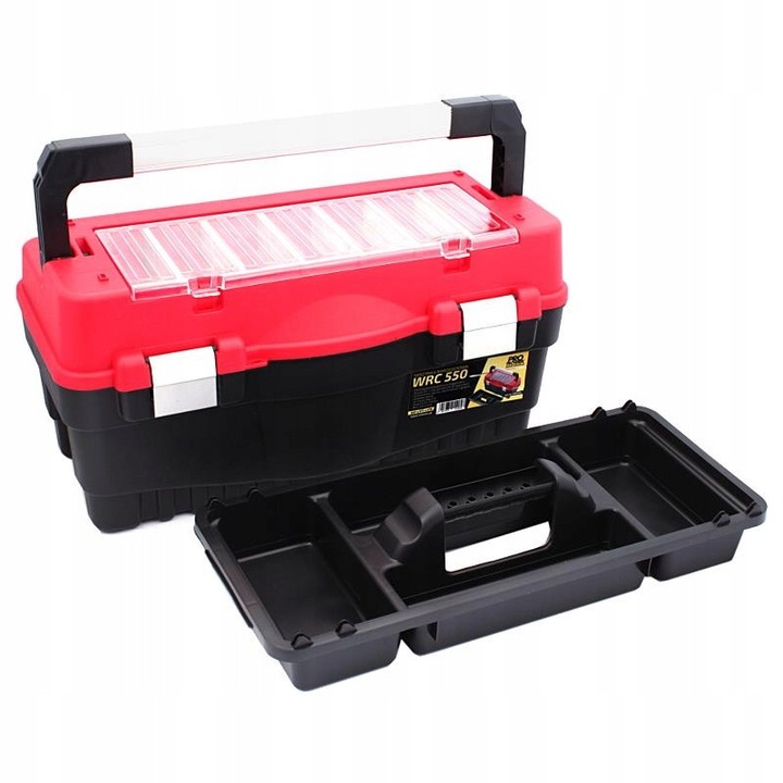 Skrzynka narzedziowa Pro-Technik WRC 600, 56 litri, cu organizator transparent, 595x289x328mm