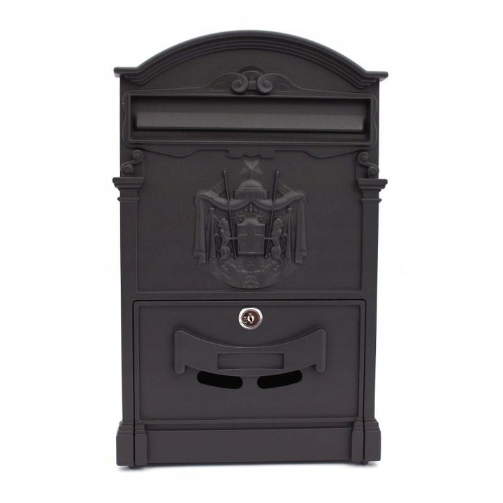 XL-Tools Residence postaláda, klasszikus, oroszlán témával, 46,5x30x8cm, fekete