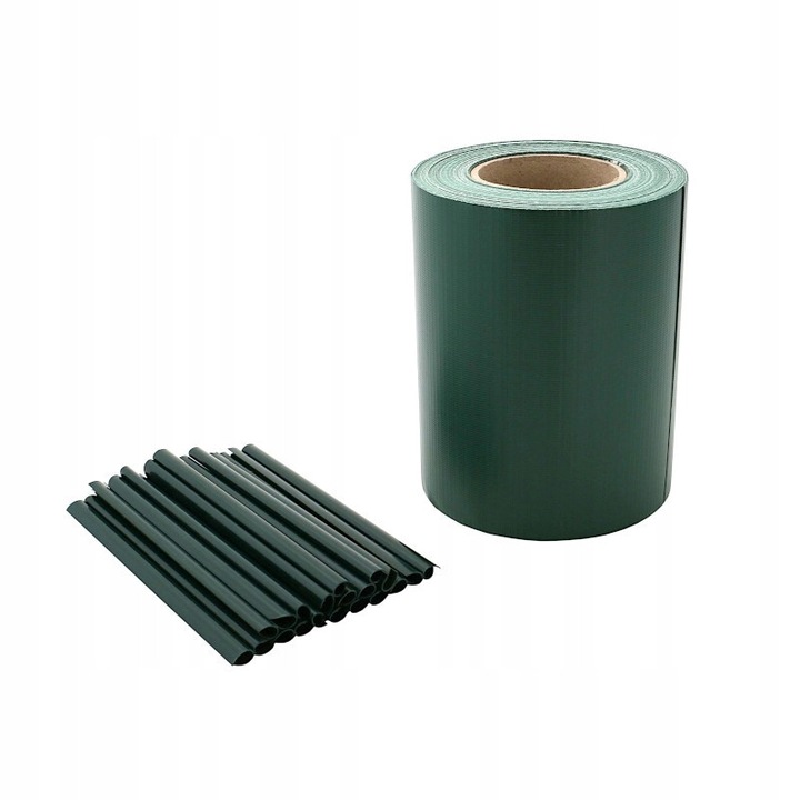 Tasma ogrodzeniowa balcon 19cm 35m verde, material PVC, set cu 20 clipsuri montaj