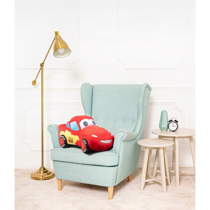 Jucarie de plus, Mis Gustaw, Maskotka AUTKO Zygzak McQueen, 55cm, rosu