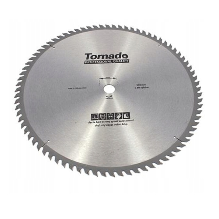 Pila circulara pentru lemn Tornado, 600mm, 60 dinti, set de reductii 30/22