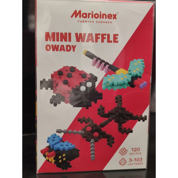 Строителни комплекти, Marioinex, Klocki Mini Waffle, 120 броя, класически цветове