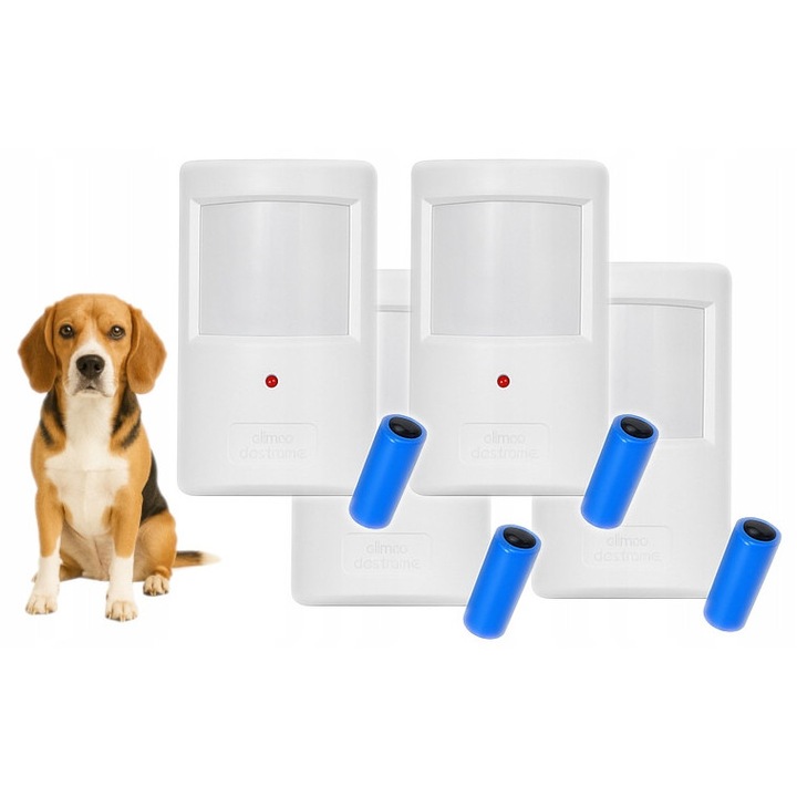 Set 4 senzori de miscare fara fir Elmes PTX50, detectie pana la 15m, rezistenta la animale de companie pana la 20kg, 95x63x45mm