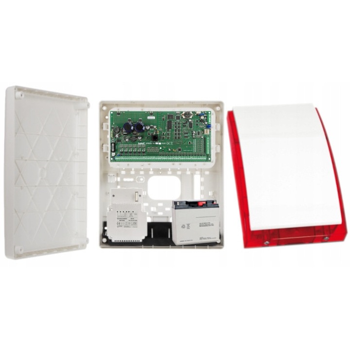 Set alarma INTEGRA 64 PLUS, Satel, 16-64 intrari, sirena optico ...