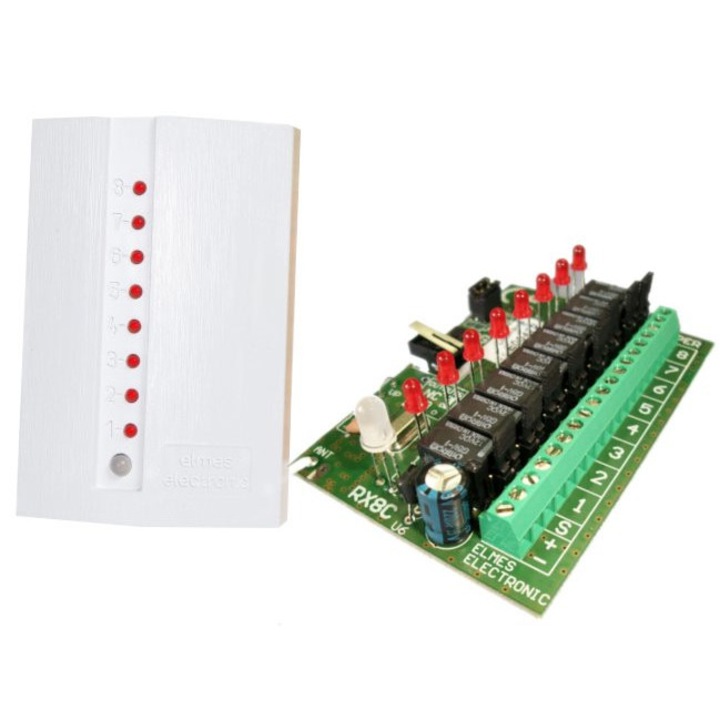 Receptor 8 canale Elmes CH8HR-het, 8x NO/NC, 12VDC, 96x63x28mm