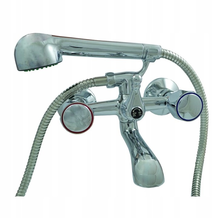 Goshe Standard kétfogantyús kádtöltő csaptelep, króm, falra szerelhető, komplett felszereléssel