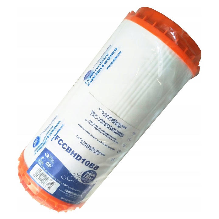 Aquafilter 10" Big Blue szűrőbetét, kókuszdióhéj aktív szén, 25x11,5cm