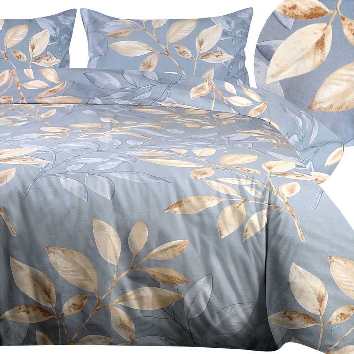 Lenjerie de pat Darymex, set, 160x200cm, model modern cu motive vegetale