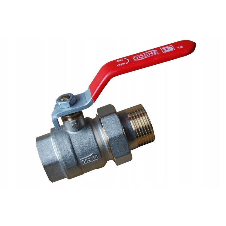Robinet cu bila Goshe PREMIUM 1", manere din otel, presiune maxima 30 Bar, temperatura maxima +120°C