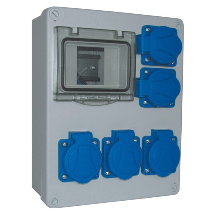 Tablou electric, 4 module, 5 guri 32A/5P, IP44, 187x237x136mm