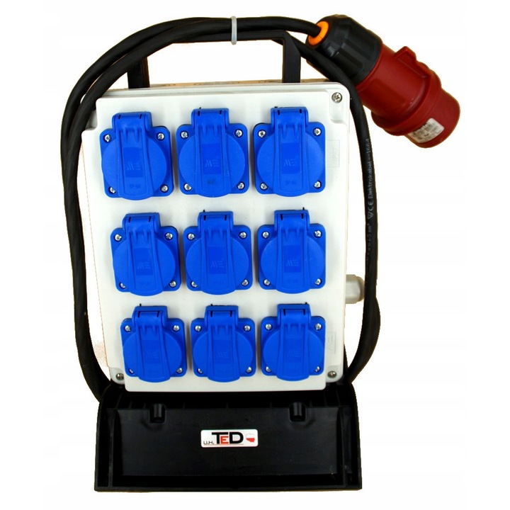Tablouri electrice TED, rozdzielnica przenosna 9x230V, 2 metri, cu raczka si stojak