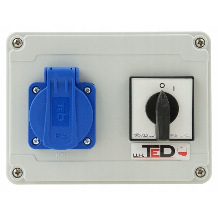 Електрическо табло TED, 1 x 250V 16A, IP54, IP67, 160x120x77mm