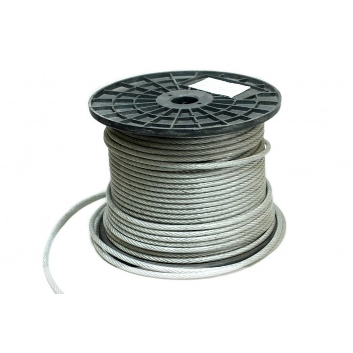 Horganyzott acélsodrony PVC védelemmel, 5mm, 100m, 6x7