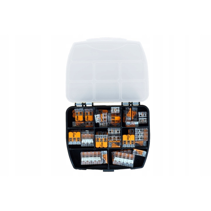 Set 48 conectori WAGO 221-412, 221-413, 221-415, transparent, dimensiuni mici