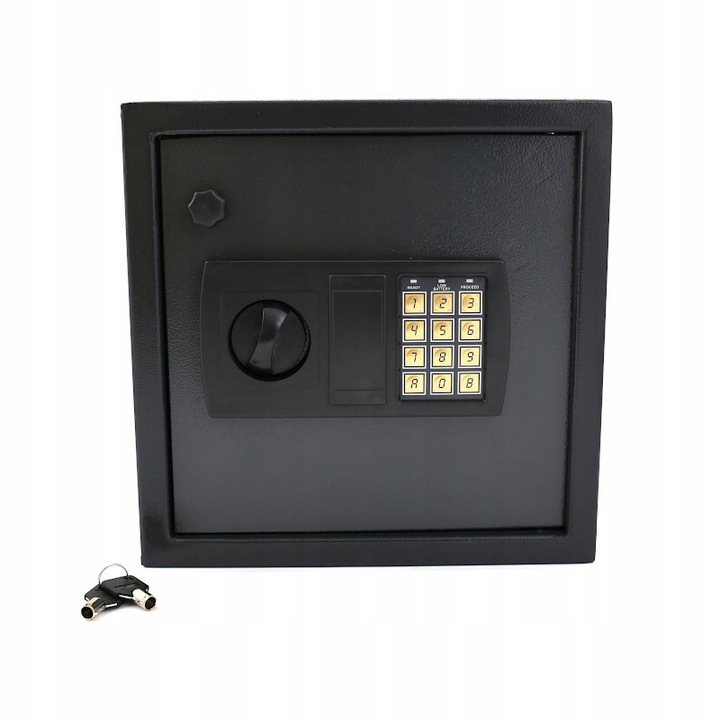 Seif electronic pentru chei, 24 locuri, cu zavor cu cifru, dimensiuni 33x25x10cm, otel 3mm