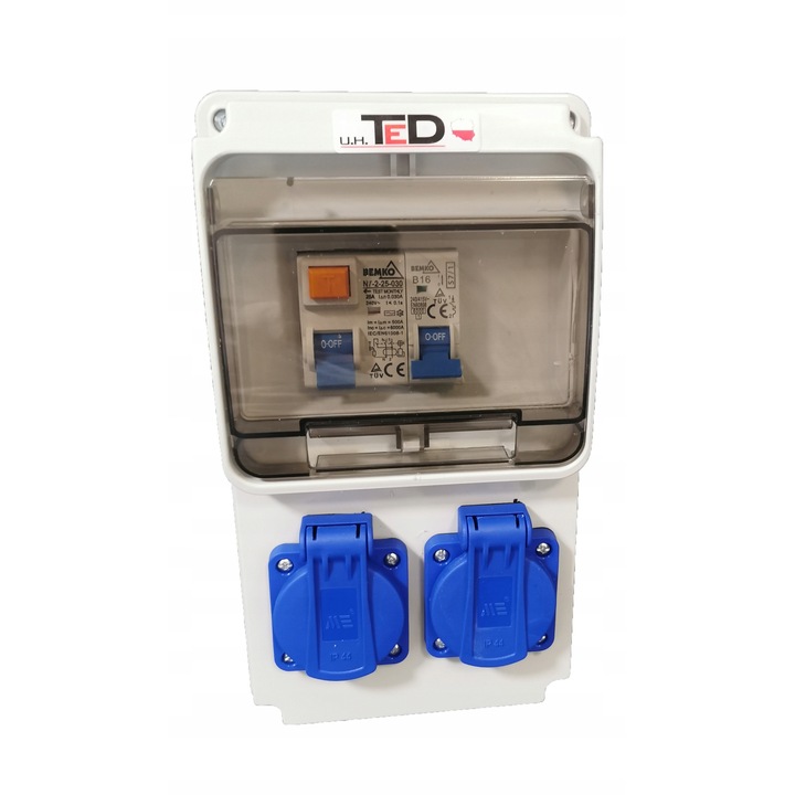 Електрическо табло TED, 5 модула, 2x230V, размери 222x122x111mm, IP66