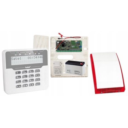 Sistem alarma Satel VERSA 10, set complet, manipulator LCD, sirena ...