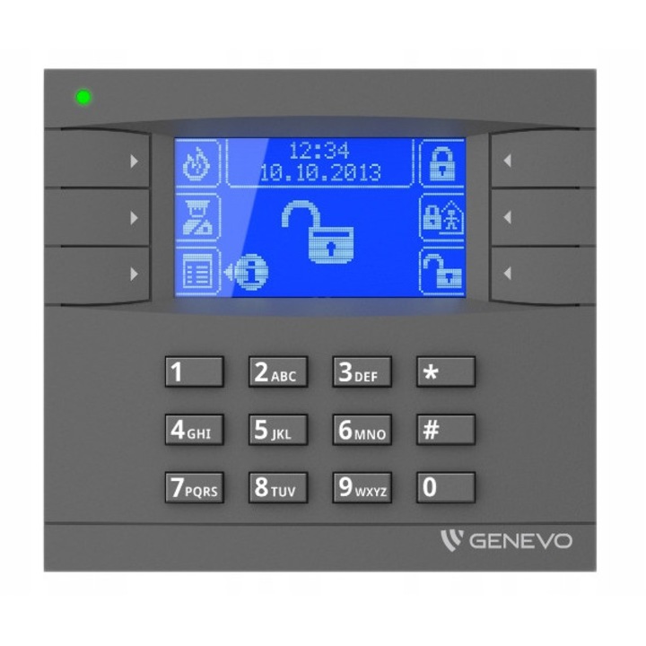 Manipulátor Genevo PRiMA LCD GY-BL, grafikus interfész, kék háttérvilágítású képernyő, 120x110x28mm, komplett szett