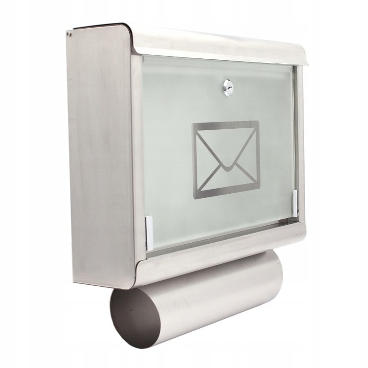 Cutie postala XL-Tools, inox, A4, cu tuba pentru ziare, 40x30x10cm