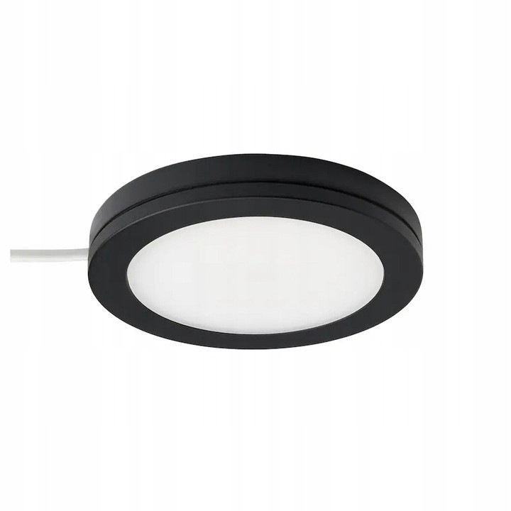 Spot LED IKEA MITTLED, negru, dimabil, 2.2W, 83x11mm, cablu 3.5m