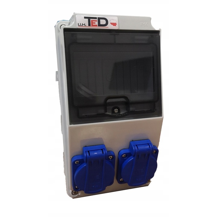 Електрическо табло, TED, за строителна площадка, 5 модула, 2x230V, IP66, 222x122x111mm, 16A
