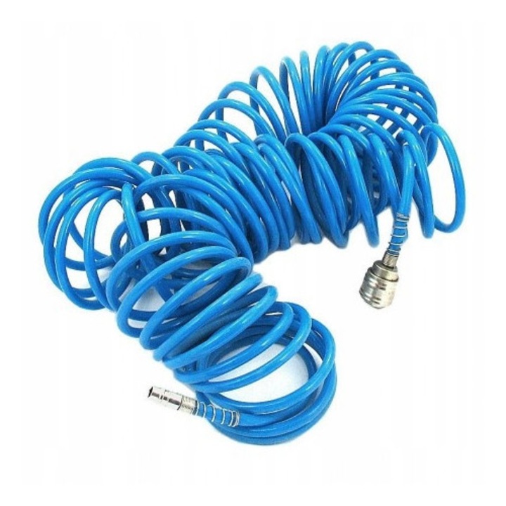 Furtun spiralat pneumatic 10m, 12x8mm, presiune 8 bar, accesorii compresoare