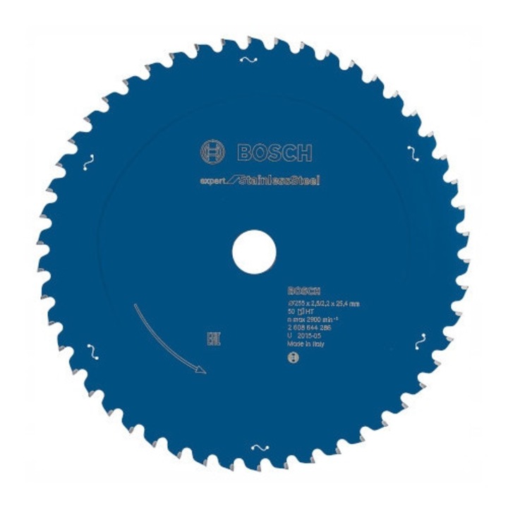 Tarca pilarsca Expert for Stainless Steel Bosch, 255mm, 50 dinti, 2,2mm grosime, 25,4mm diametru interior