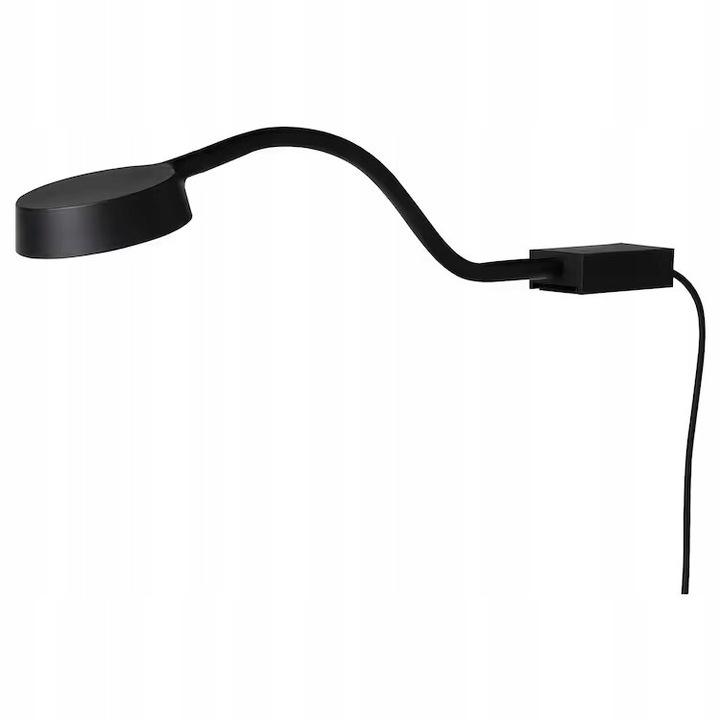 Veioza LED IKEA YTBERG, neagra, dimabila, 36x6.8x2cm, cablu 3.5m
