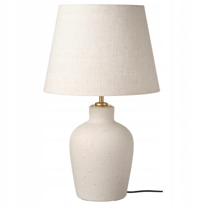 Asztali lámpa, IKEA, BLIDVADER, krémszínű kerámia, 50 cm, újrahasznosítható poliészter lámpaernyő