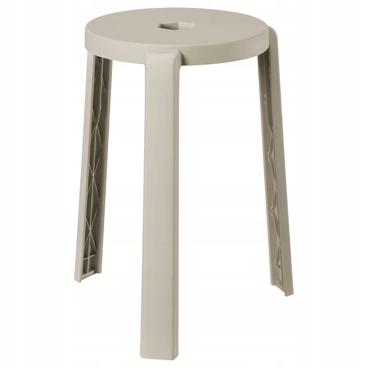 Табуретка IKEA IBBARBO, бежова, 39x26x45см, рециклируем материал, устойчива на влага