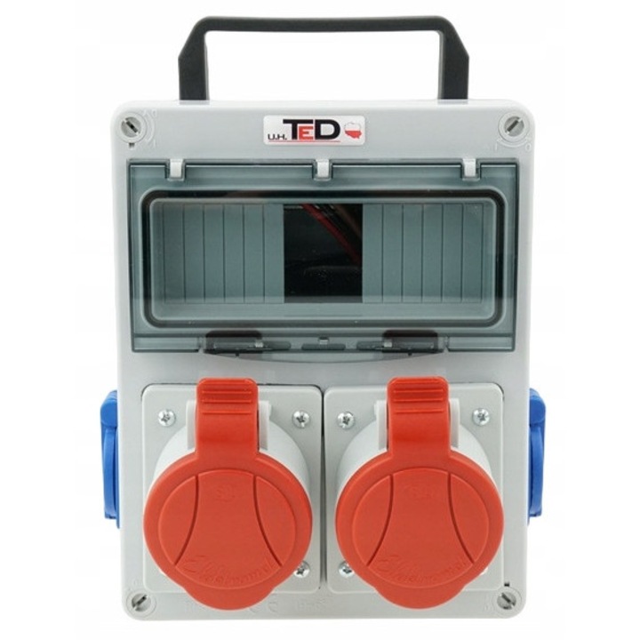 Tablouri electrice TED, rozdzielnica budowlana, 2 x 400V 32A, 2 x 250V 16A, IP44, 240x190x100mm