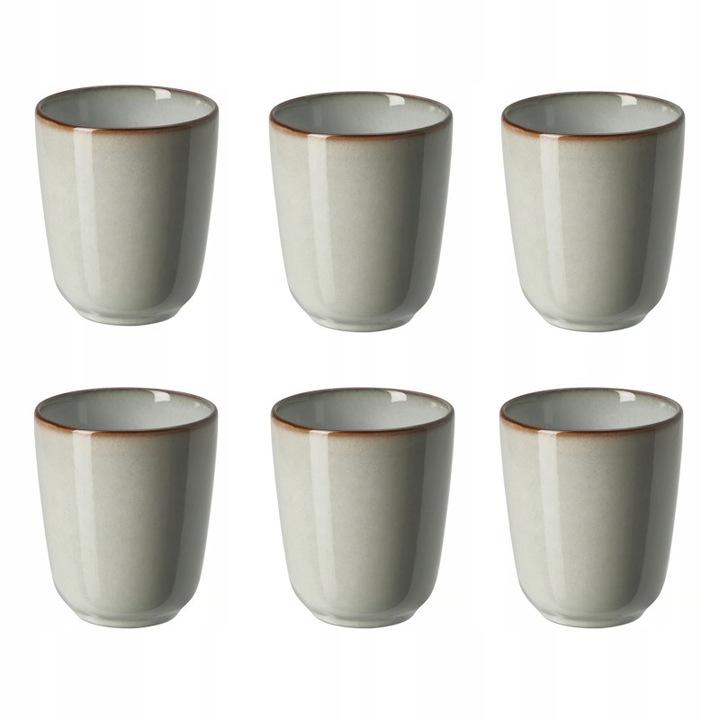 Cana GLADELIG, gri, 30 cl, set 12 bucati, ceramica