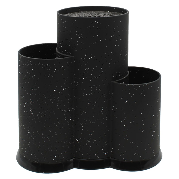 Поставка за прибори Cadro, блок за ножове, 3 отделения, черен, 23x22см