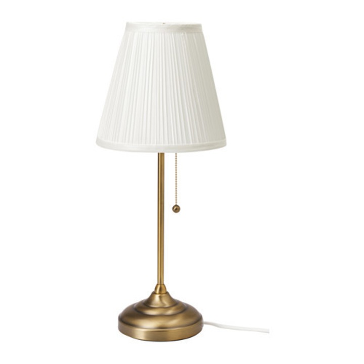 Lampa de masa IKEA ARSTID, alb, abajur textil, 100% poliester, 30x45cm