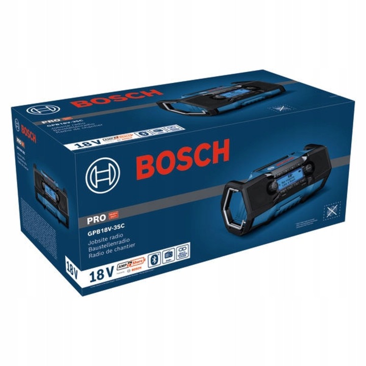 Radio portabil Bosch GPB 18V-3 C, Bluetooth, alimentare duala, DAB+, 18V
