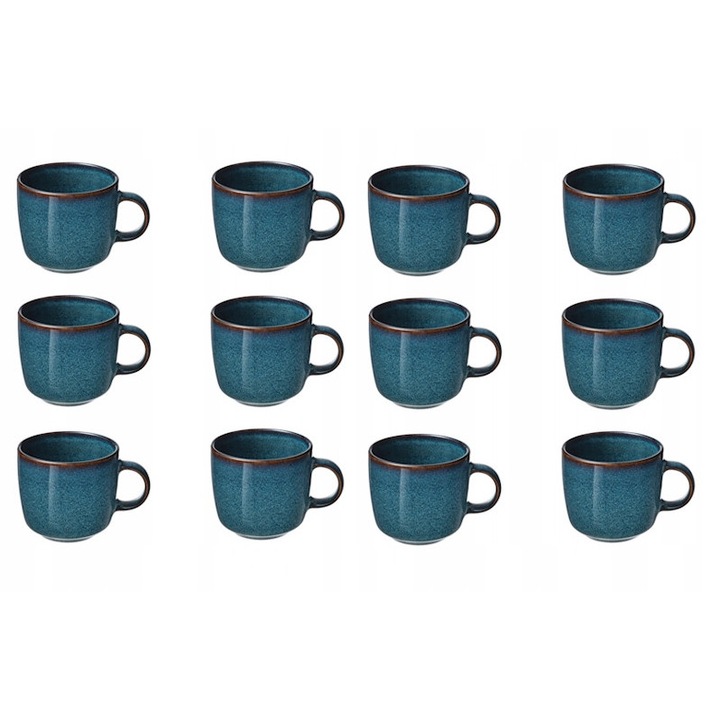 Set 12 cani GLADELIG, IKEA, ceramica, 370 ml, albastru, 8 cm