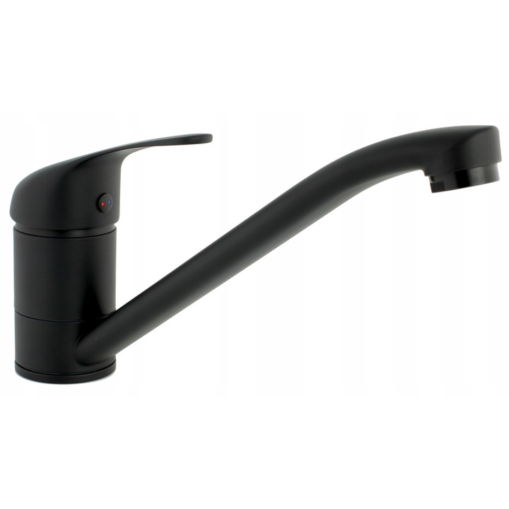 Liveno konyhai csaptelep, mosogató, fekete, 12,5 cm, forgatható kifolyóval