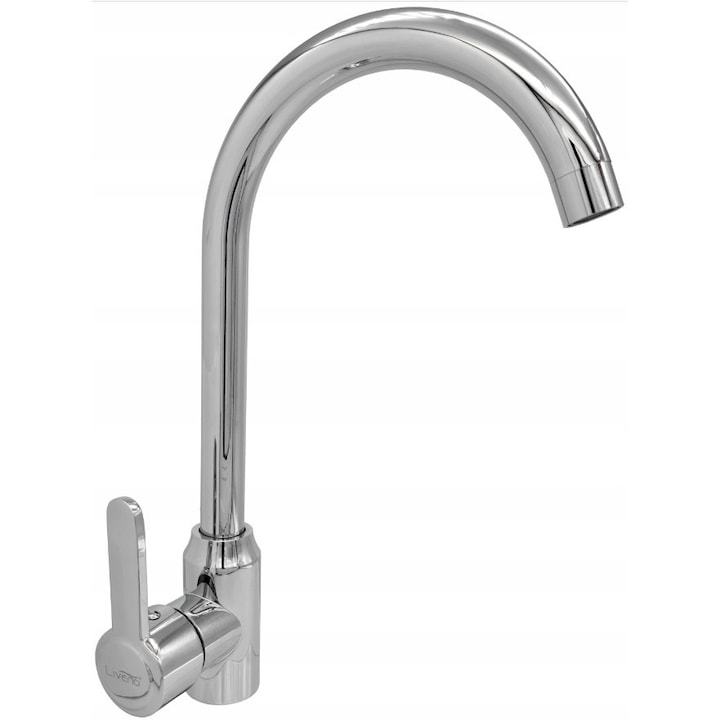 Liveno PIRI konyhai csaptelep, króm, magas, mozgatható kifolyóval, 33,5x9,5cm