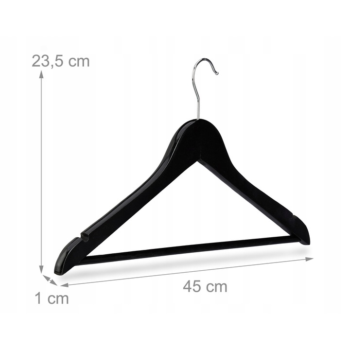 Set 50x Umerase din Lemn pentru Haine, cu Hartie Metalica Rotativa, Dimensiuni 23,5x45x1cm, Multicolor