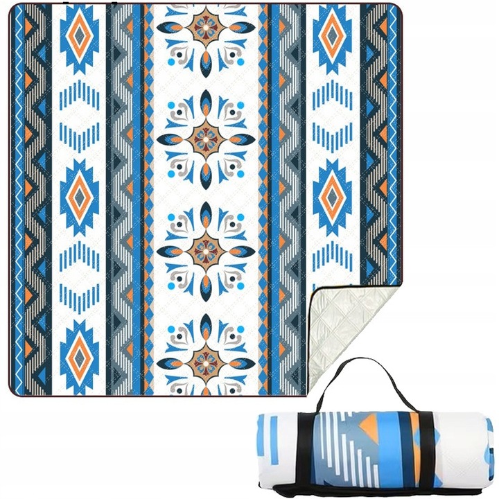 Покривка за пикник Piambo XXL 200x200см, водоустойчива, многоцветна, за 4-6 човека