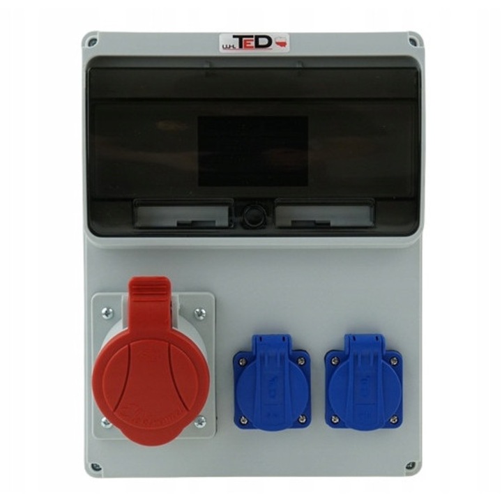 Tablouri electrice TED, rozdzielnica budowlana, 400V 32A/5P + 2 x 250V 16A, IP44, 300x225x98mm