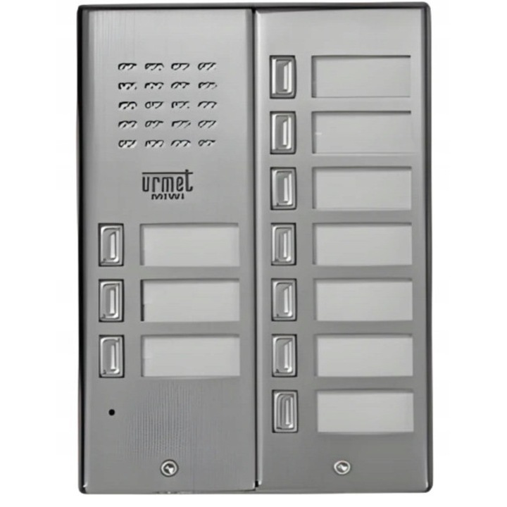 Panou interfon, Urmet 10 butoane, inox, 110x152x23-35mm