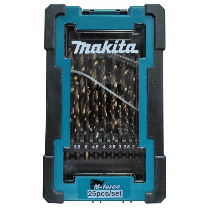 Set 25 burghie HSS-TiN 1-13mm Makita