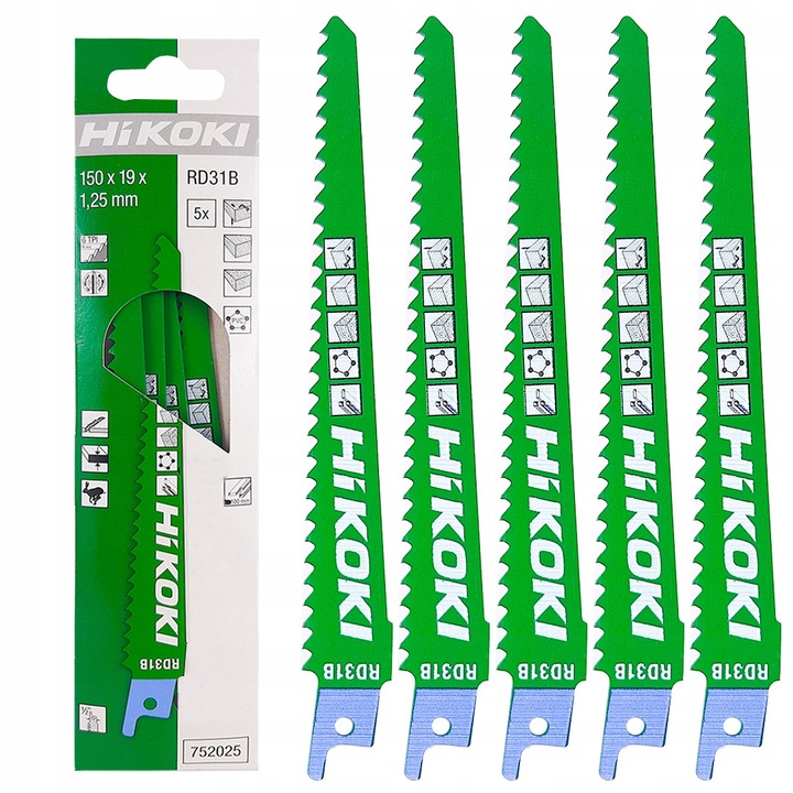 HiKOKI RD31B 5 darabos fűrészlap készlet, 150 mm, 6TPI, fához és fémhez