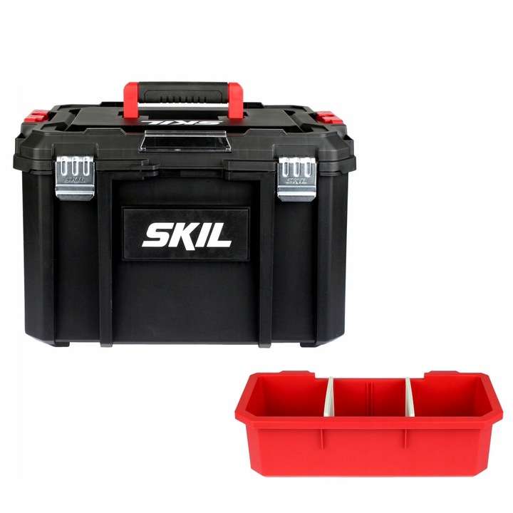 Waliza modulara din plastic, SKIL, cu tava cu 2 compartimente, IP54, 426x343x282mm, 1,7kg