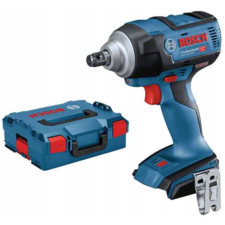 Ударен гайковерт GDS 18V-300 Bosch, 300 Nm, без батерия, 1/2", 1,3 кг, комплект с куфар L-BOXX