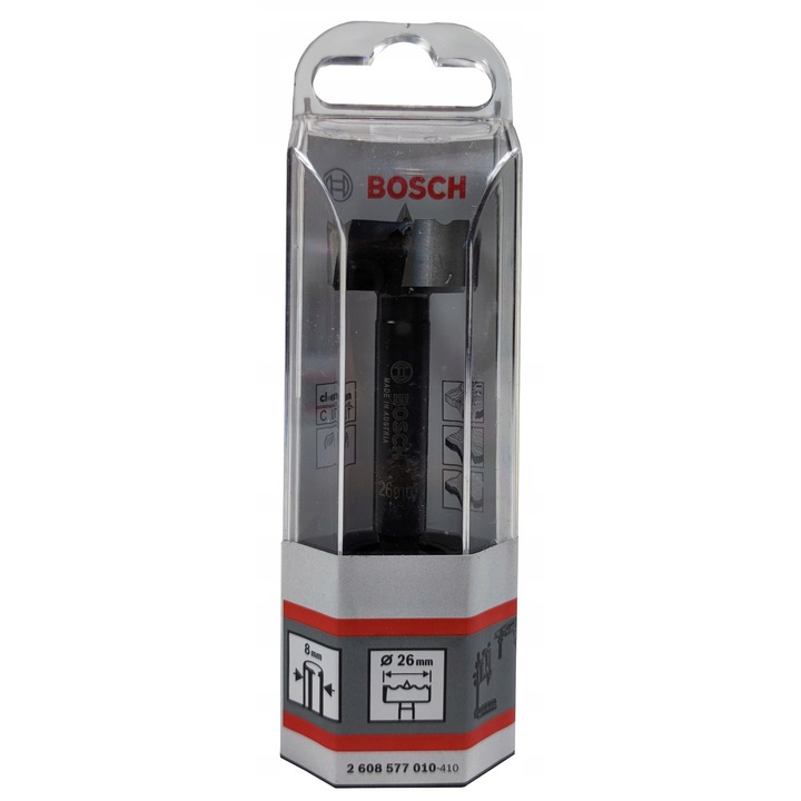 Burghiu Forstner Bosch 26mm, 60x90mm, 8mm, pentru lemn