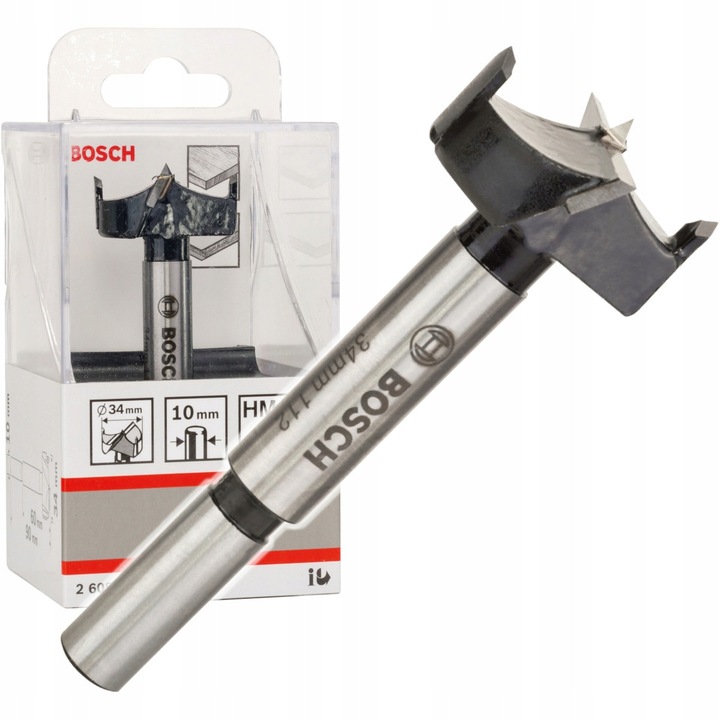 Set de wiertlo srodkowe Bosch 34mm, 10mm, 60mm, 90mm, pentru materiale diverse